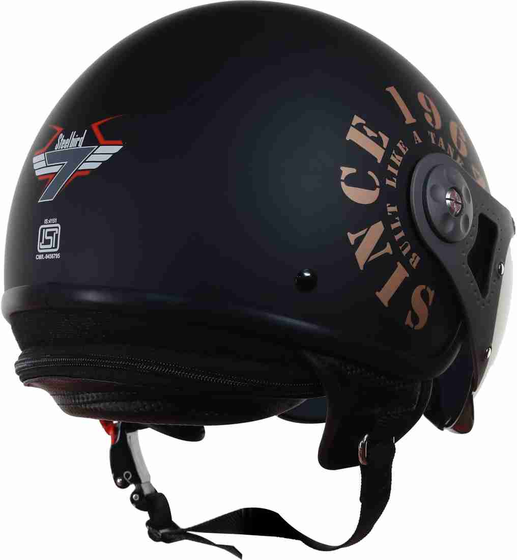 Steelbird Sb 27 7wings Tank Open Face Graphic Helmet In Matt Black Gold Motorbike Helmet Buy Steelbird Sb 27 7wings Tank Open Face Graphic Helmet In Matt Black Gold Motorbike Helmet Online At Best Prices In India Motorbike Flipkart Com