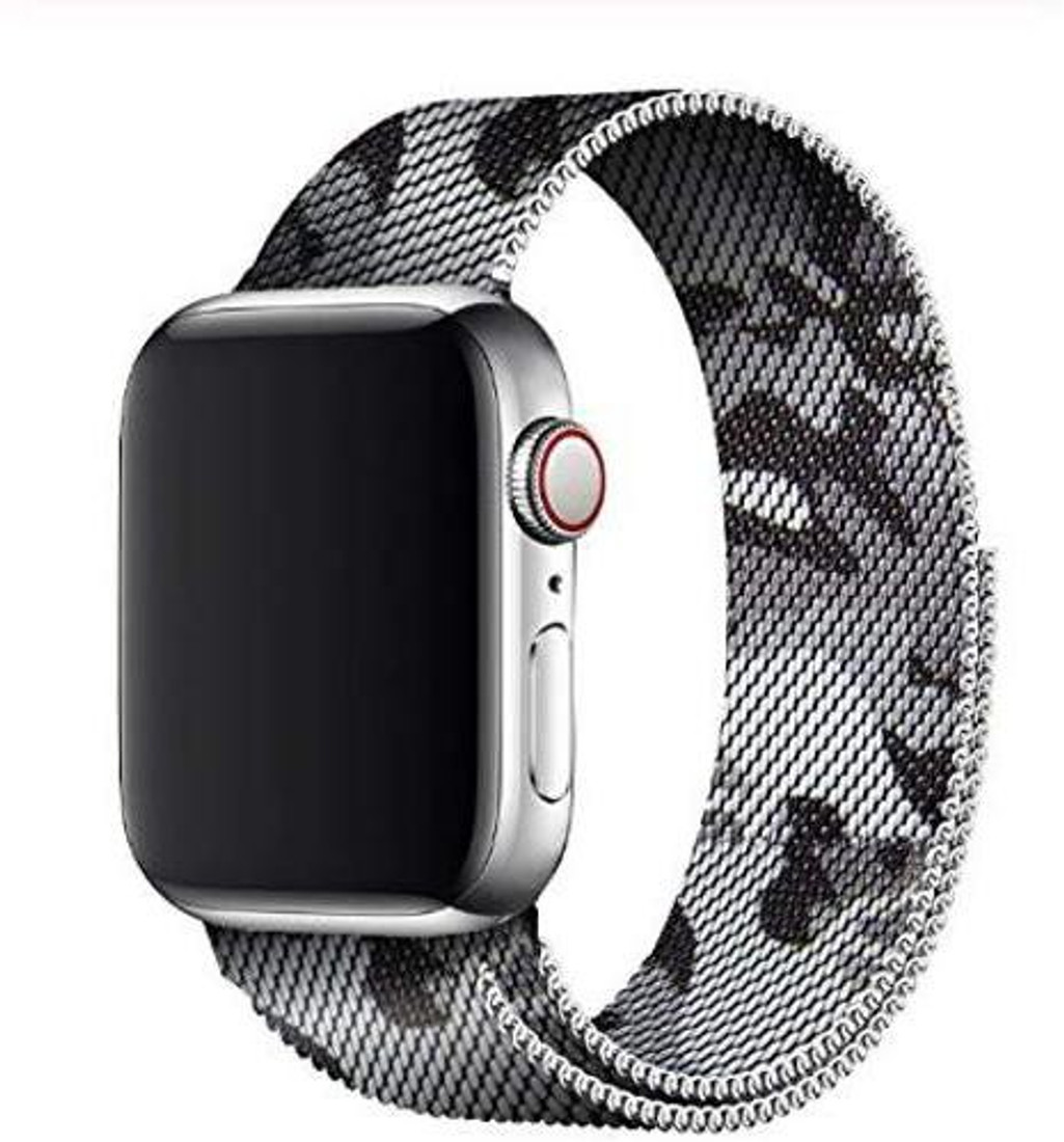 Tingtong Stainless Steel Army Military Style Milanese Strap Band With Magnetic Closure For Iwatch 38mm 40mm Compatible With Watch Series 1 2 3 4 5 T 38 40mm Greycamouflage Chain Smart Watch Strap Price In India Buy Tingtong Stainless