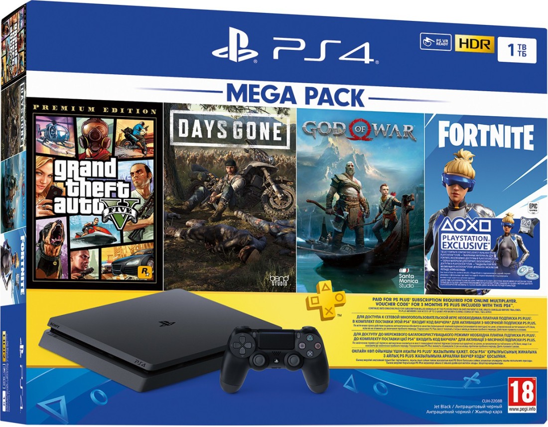 Sony Ps4 Slim 1 Tb With Grand Theft Auto V Days Gone God Of War Fortnite Dlc Price In India Buy Sony Ps4 Slim 1 Tb With Grand Theft Auto V
