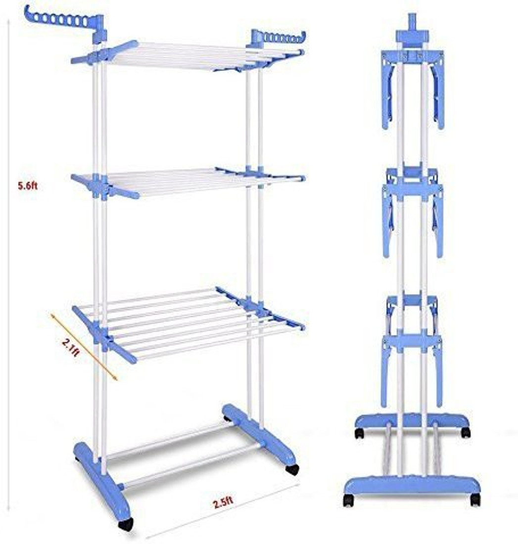 Regalo Aluminium Plastic Floor Cloth Dryer Stand Made In India