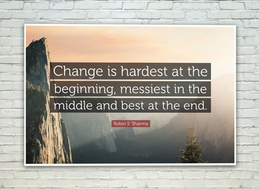 Change Is Hard At The Beginning Robin Sharma Motivational Quote Poster Paper Print Quotes Motivation Posters In India Buy Art Film Design Movie Music Nature And Educational Paintings Wallpapers At