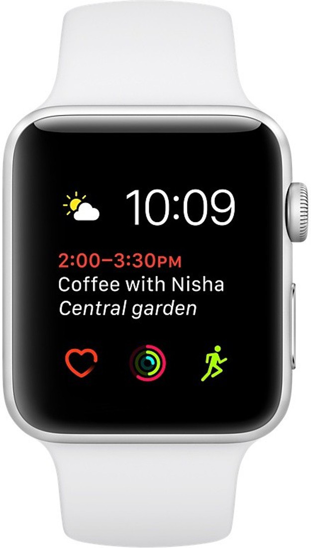 apple watch series 3 38mm silver aluminum case with white sport band