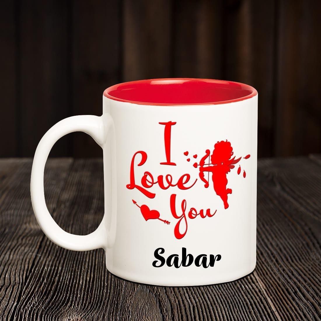CHANAKYA I Love you Sabar romantic inner red coffee name mug ...