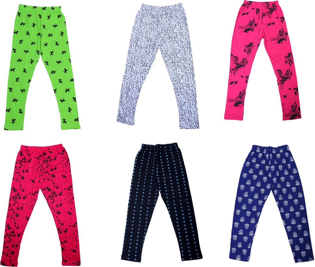 Pack Of 3 indiWeaves Girls Super Soft and Stylish Cotton Printed Legging