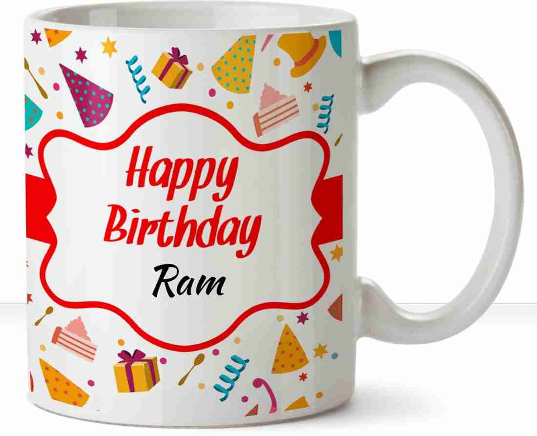 HUPPME Happy Birthday Ram Ceramic Name White Coffee - 330 ml ...