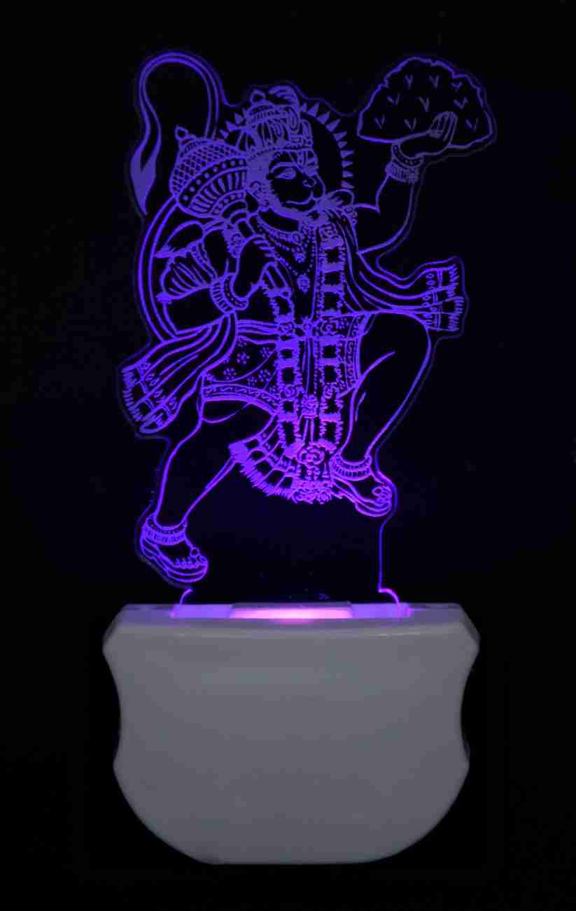 Zuper Lord Hanuman 3D illusion Led Night Lamp comes with 7 ...