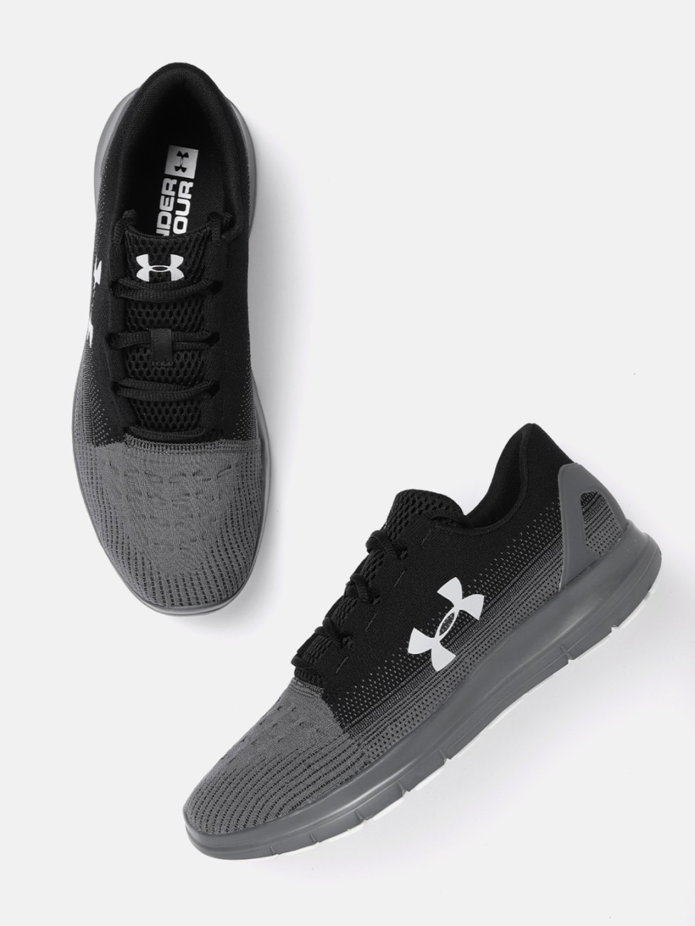 under armour shoes grey and black