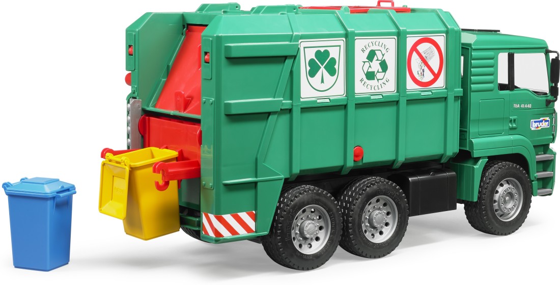 bruder green garbage truck