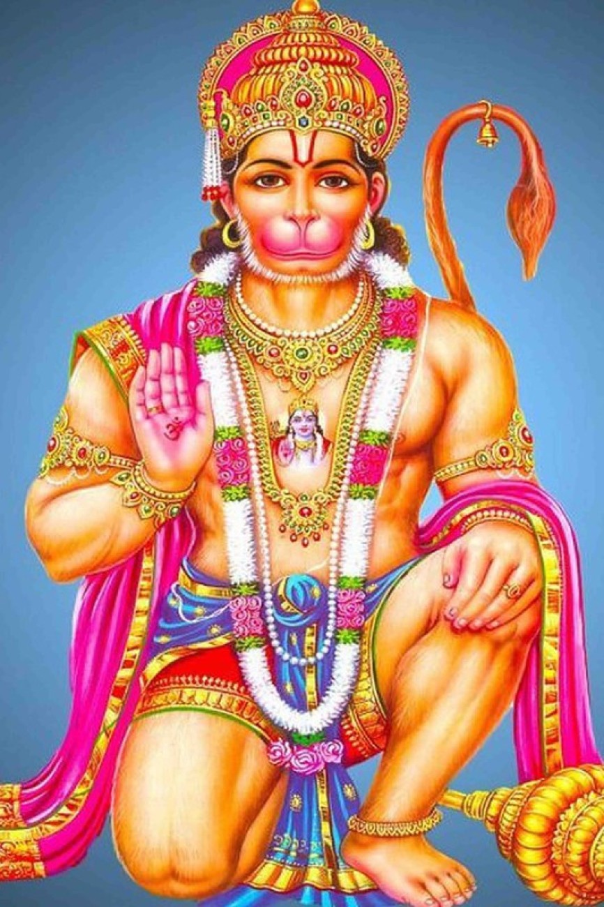 Hindu Religious Sticker Poster |Lord Hanuman ji (Bajrangbali ...