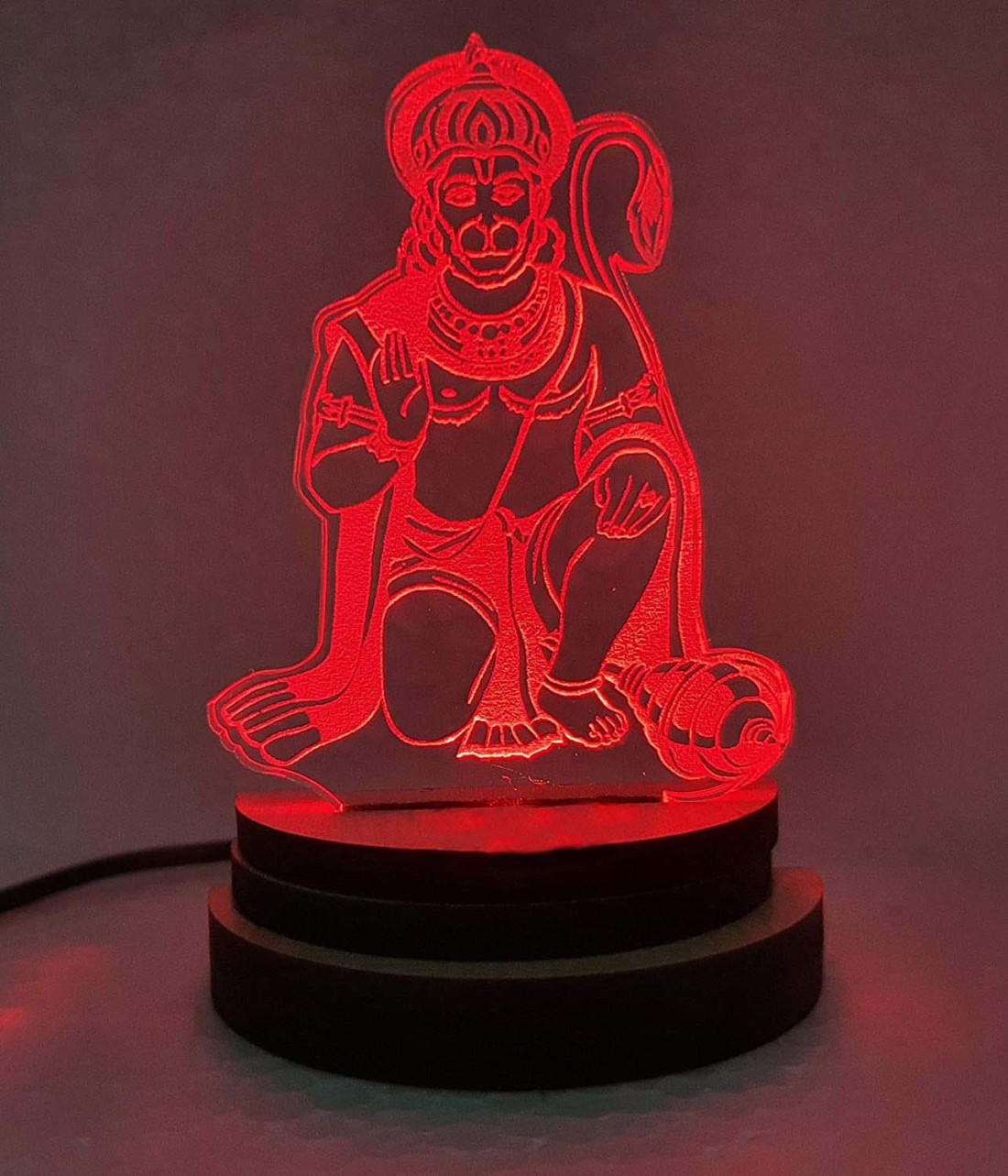 JAI HO Hanuman ji 3D Illusion Night Car Lamp Comes with 7 ...