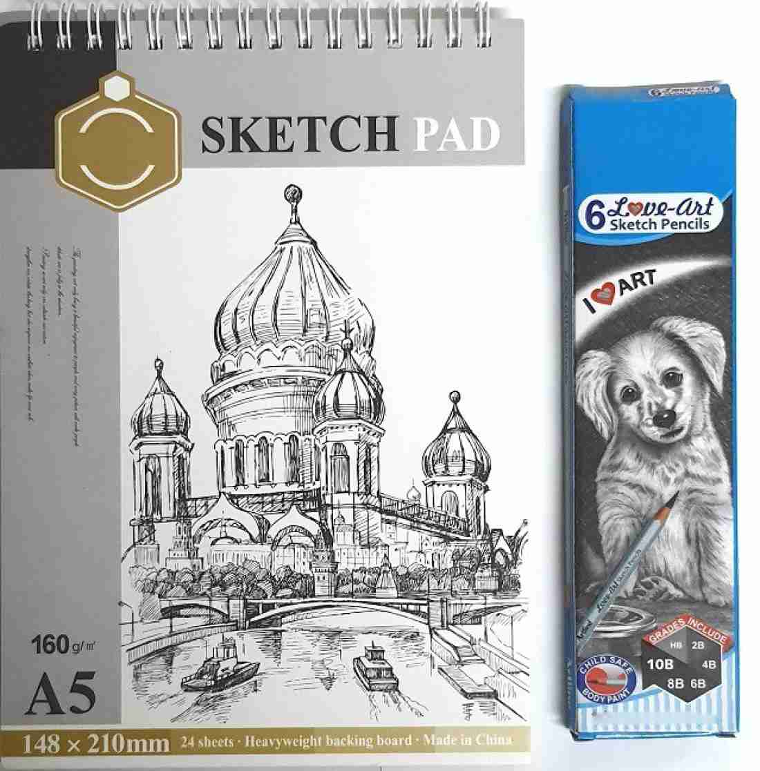 SKYGOLD KEEP SMILING 160GSM A5 SKETCH PAD WITH 6PCS