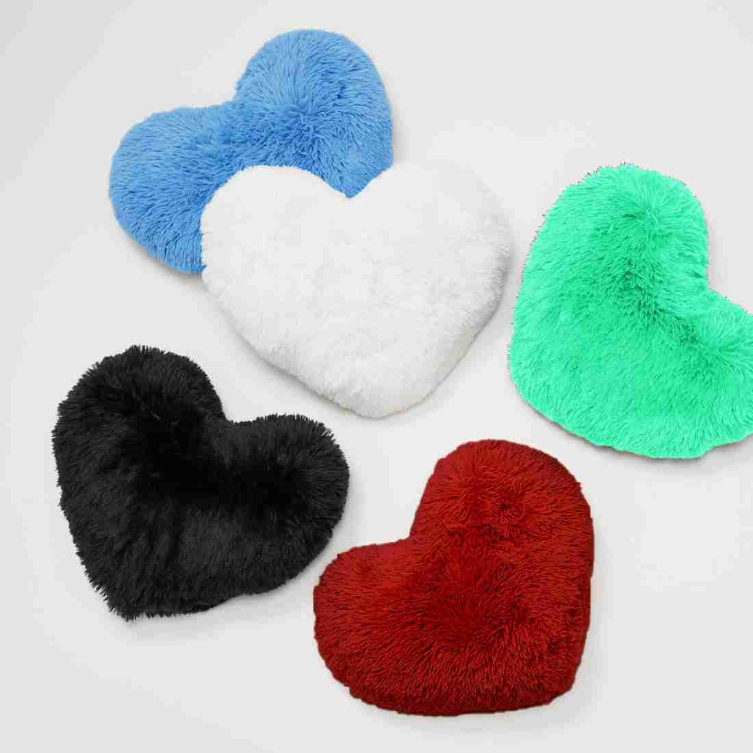 PICKKART Love Heart-Shaped Pillow - Soft Plush Fur Heart Pillow ...
