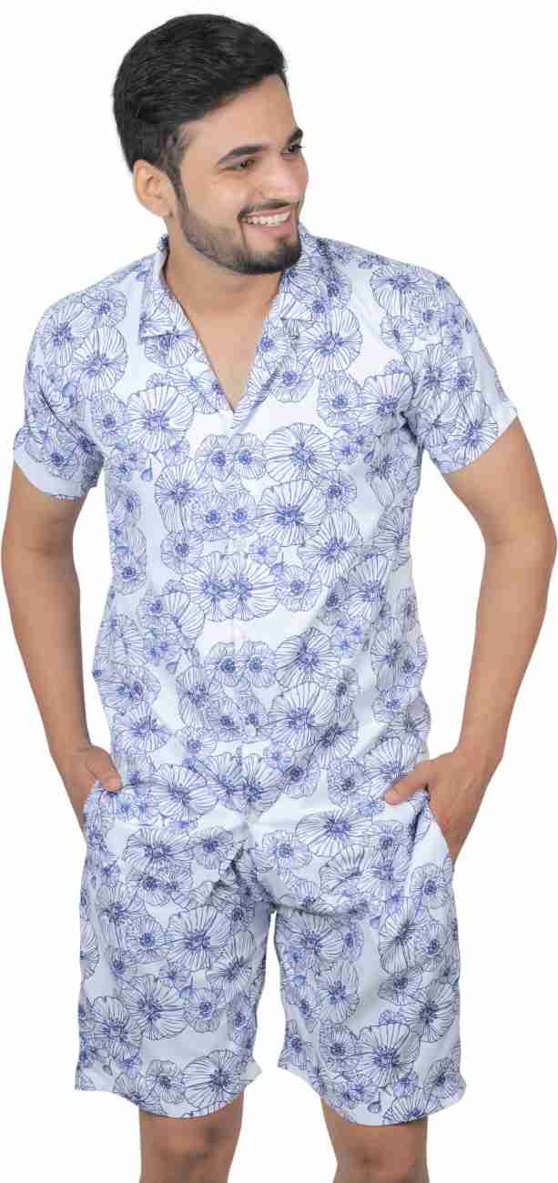 Omfashione Men Printed Blue Co-ords Price in India - Buy ...