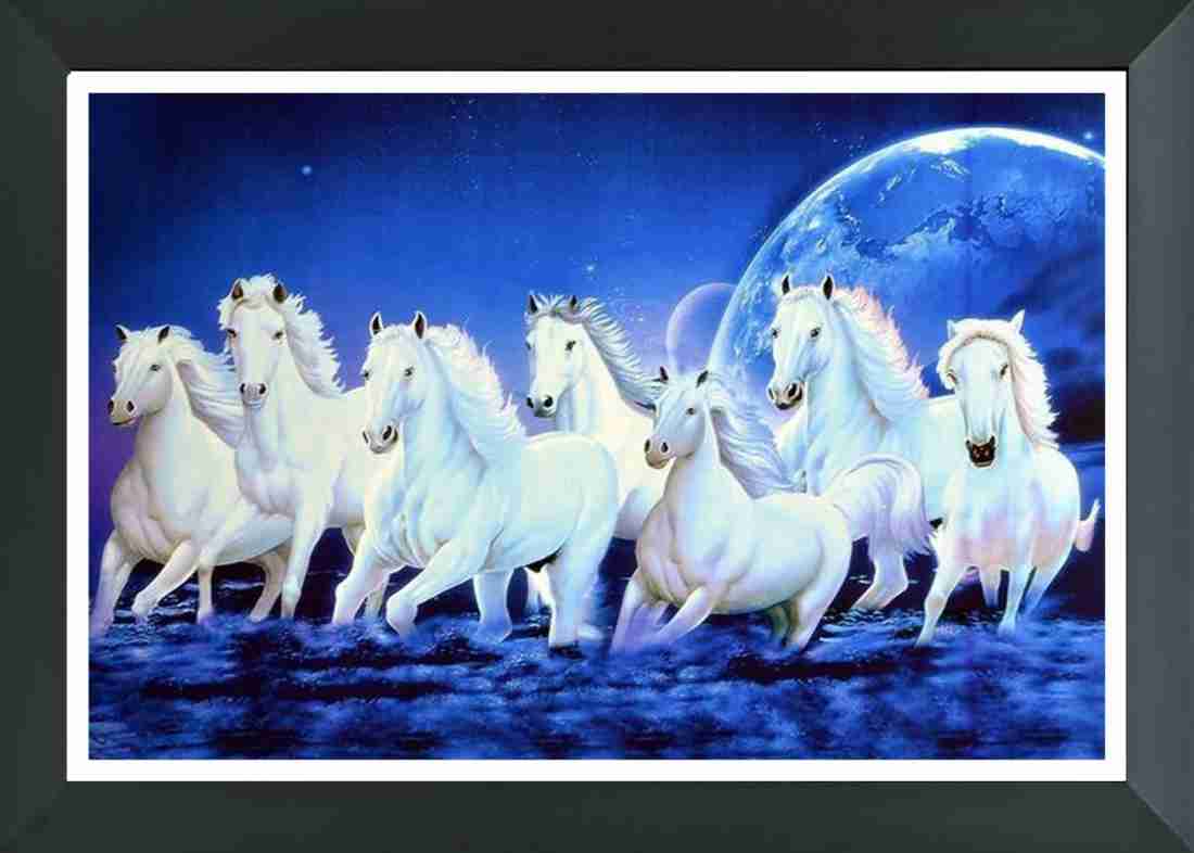 FRIZZY ARTS seven horse lucky paintings| vastu photo frames ...