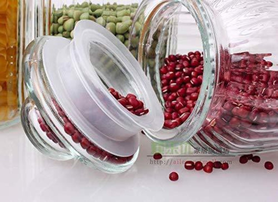 Pop Jar With Glass 350 ML Air Tight Lid Pickle Spice Food Storage