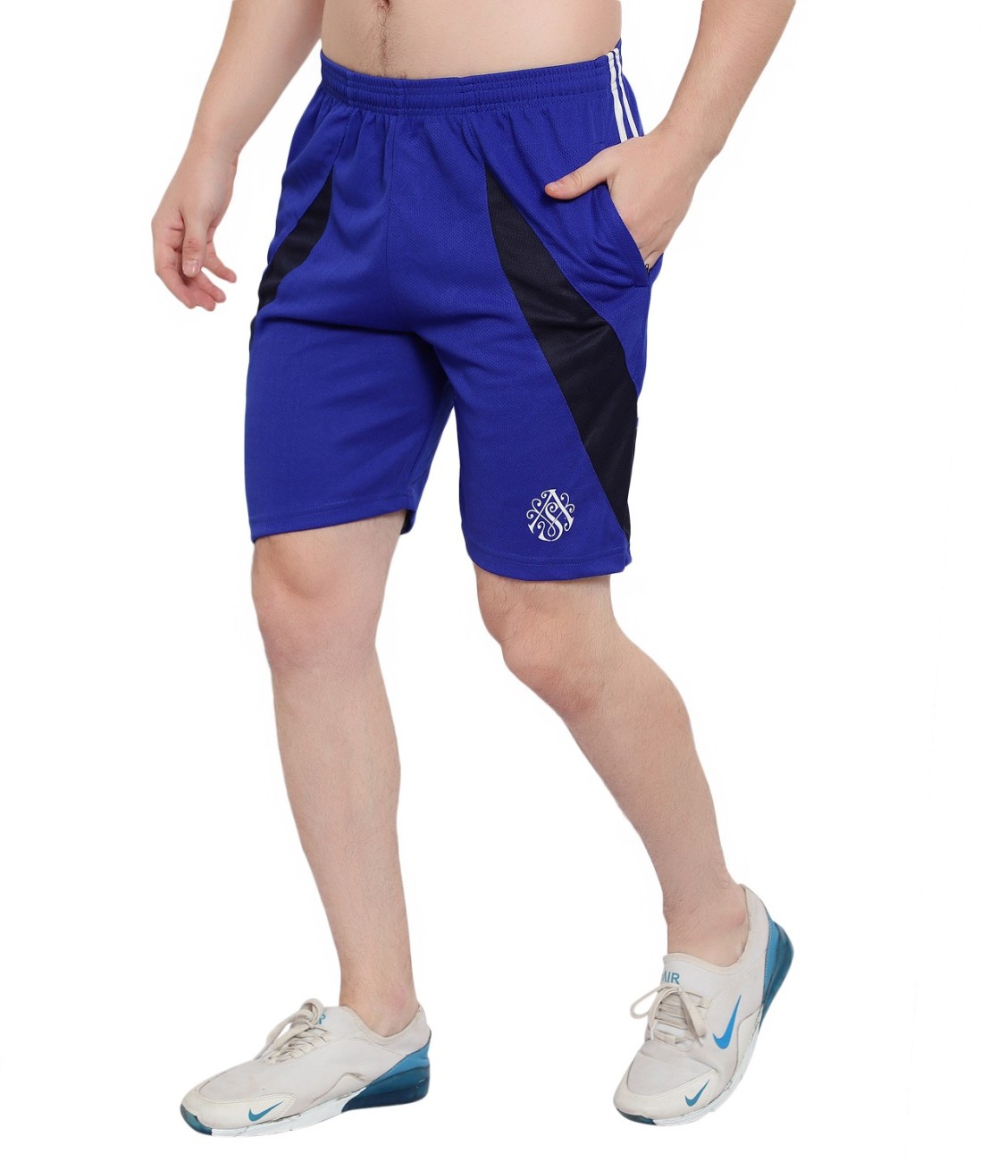 Dia A Dia Solid, Self Design Men Blue Sports Shorts, Casual Shorts