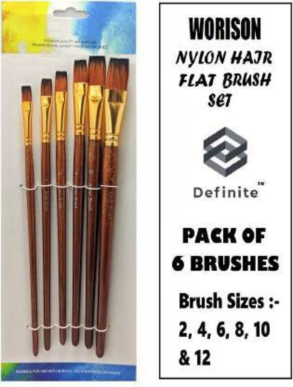 12 Set Professional Paint Brush Round Pointed Tip Nylon Hair