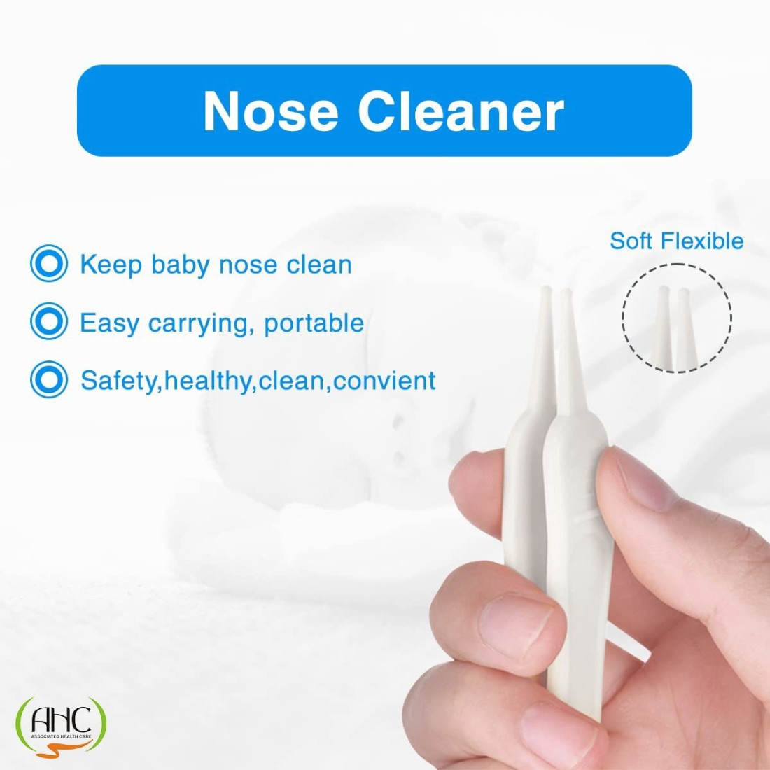 Baby Nasal Tweezer Baby Cleaning Tweezers Ear Nose Navel Cleaner Remover  with LED Light Safety Forceps