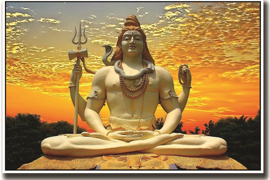 Poster Beautiful Lord Shiva Statue And Yellow Sky Fine sla152 ...