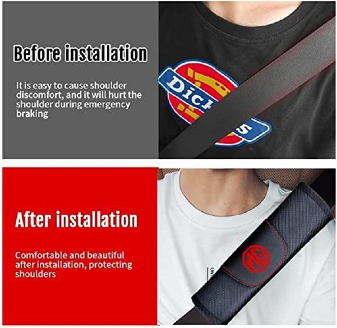 SEMAPHORE 2Pcs Seat Belts Covers Padding Carbon Fiber Raliart For