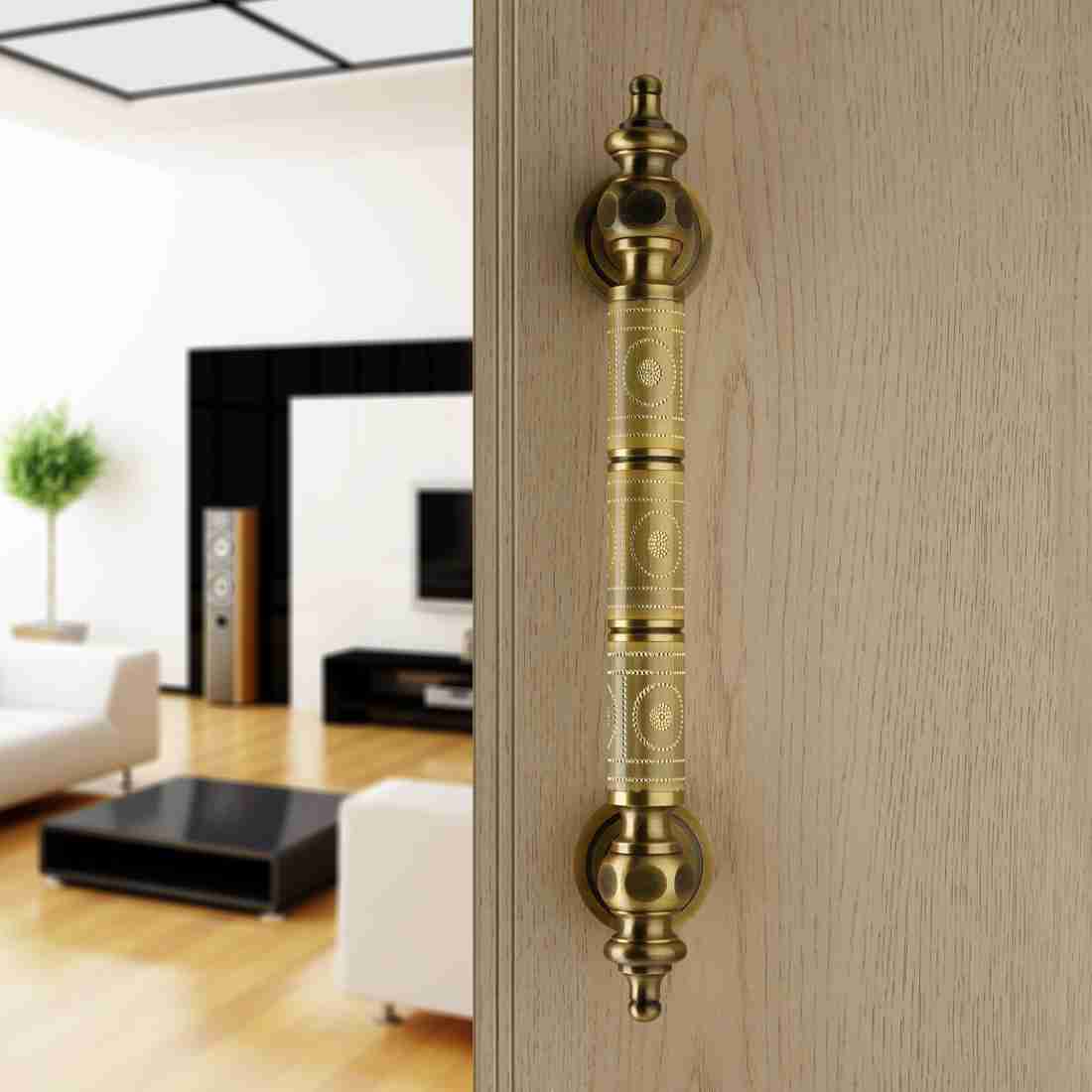 Plantex Altros Main Door Handle/Door & Home Decor/14 Inch Main Door  Handle/Door Pull Push Handle - Pack of 1 (106 - Black & Gold)