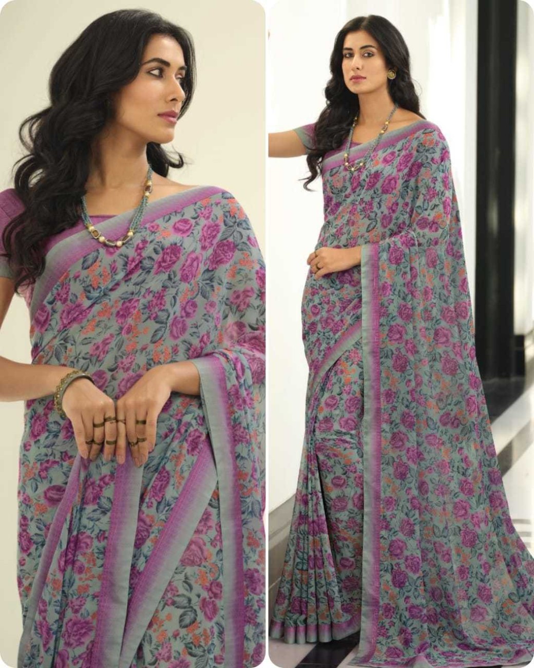 Flipkart chiffon sarees below on sale 400