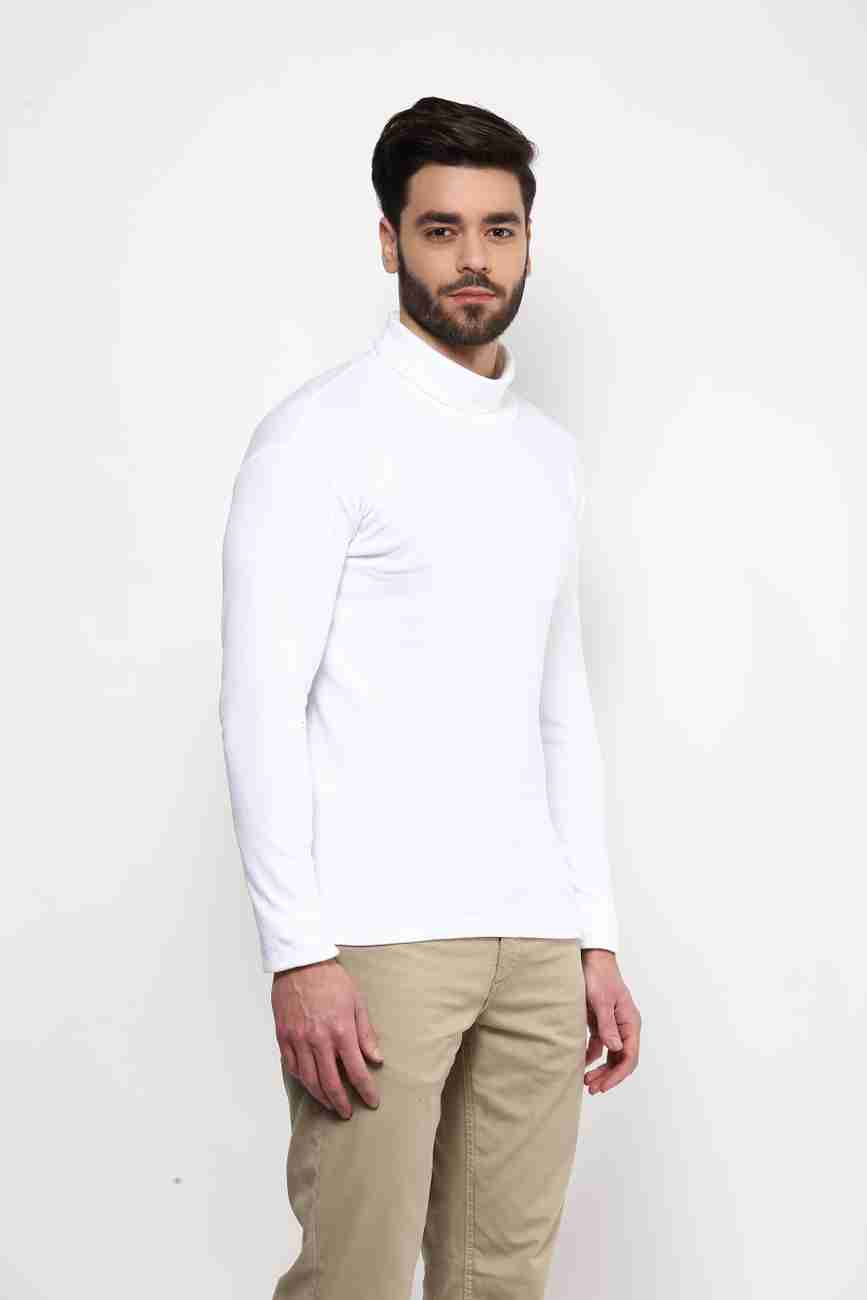 white high neck t shirt