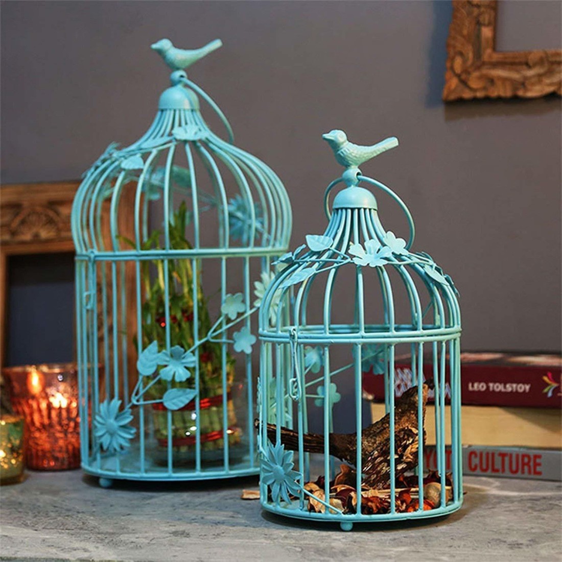 Cast Iron Bird Tea Light Holders, Set of 2