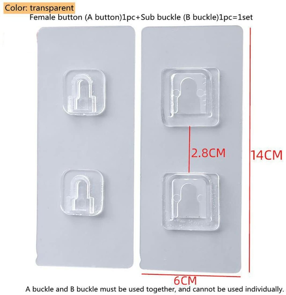 Adhesive Wall Hanger Hook Set (6cm x 6cm)