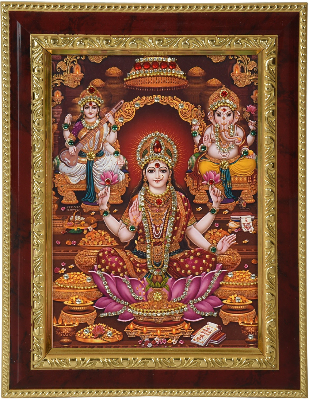 Strotam Lord Lakshmi Ganesh Saraswati Religious Frame Price in ...