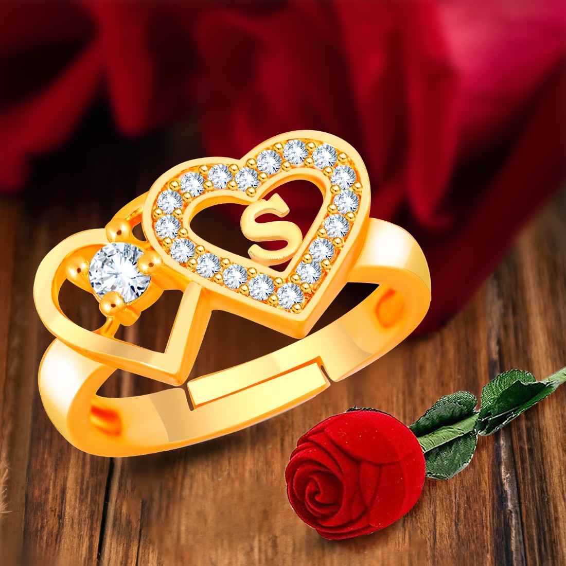 MEENAZ Rings for girls S alphabet valentine propose proposal ...