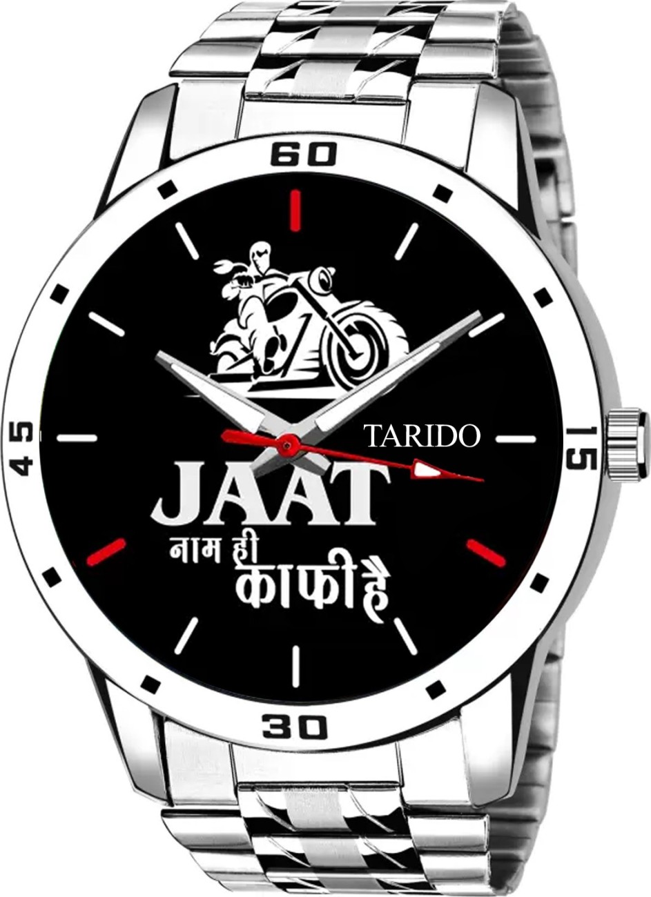 TARIDO jaat 1568 Jaat Watch black dial stainless steel strap ...