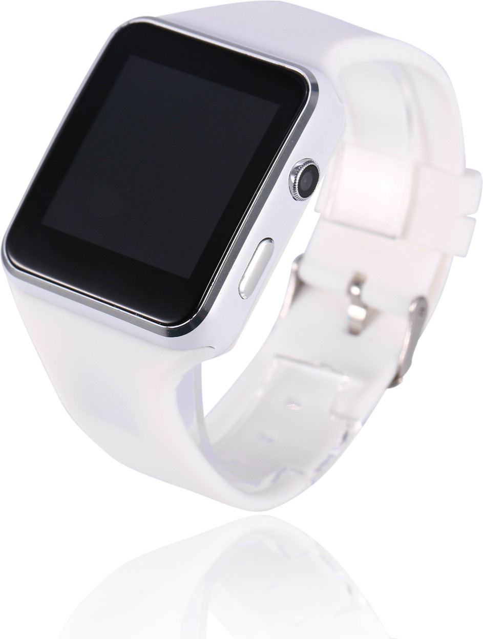 white smart watch with camera