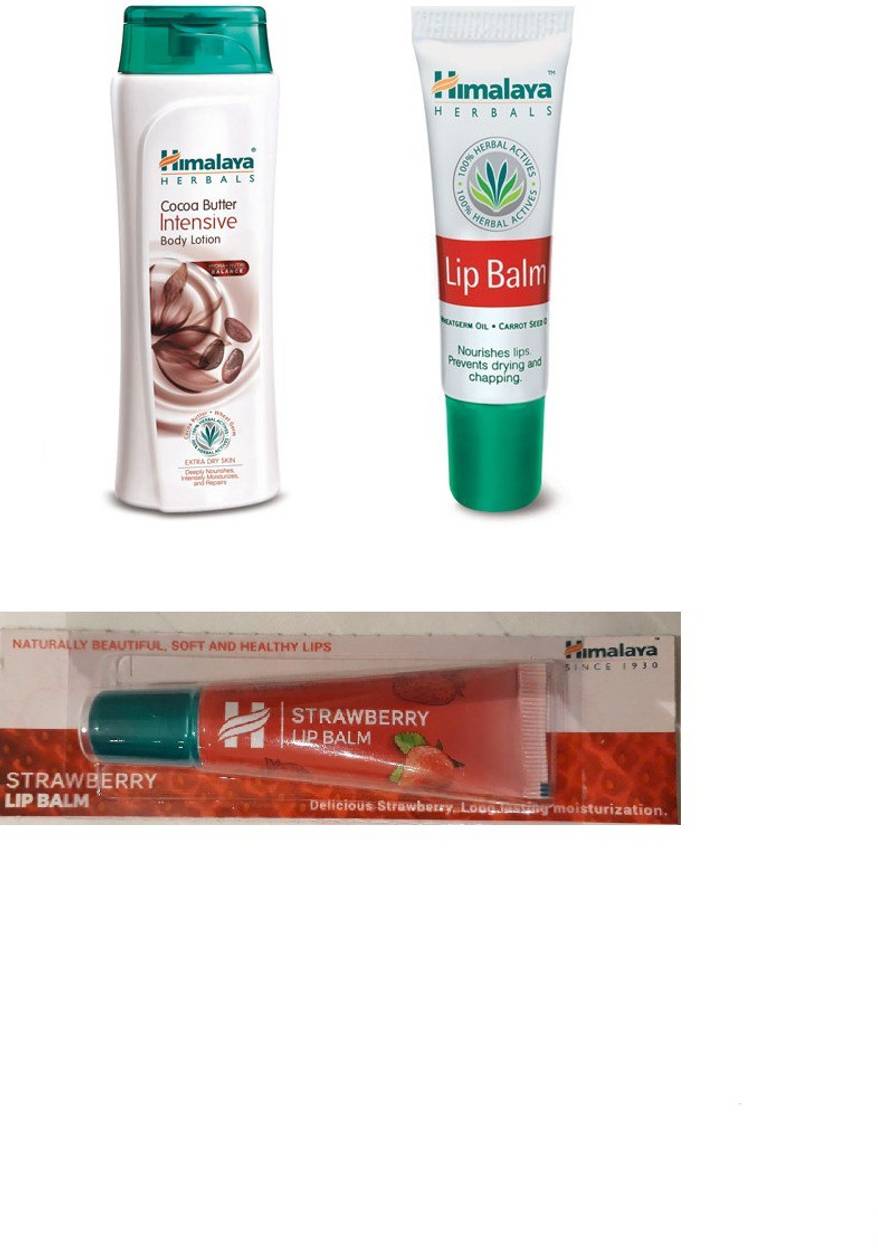 Himalaya Lip Balm Strawberry Lip Balm Coca Butter Body Lotion Set Of 3 Buy Himalaya Lip Balm Strawberry Lip Balm Coca Butter Body Lotion Set Of 3 At Shortlyst Com