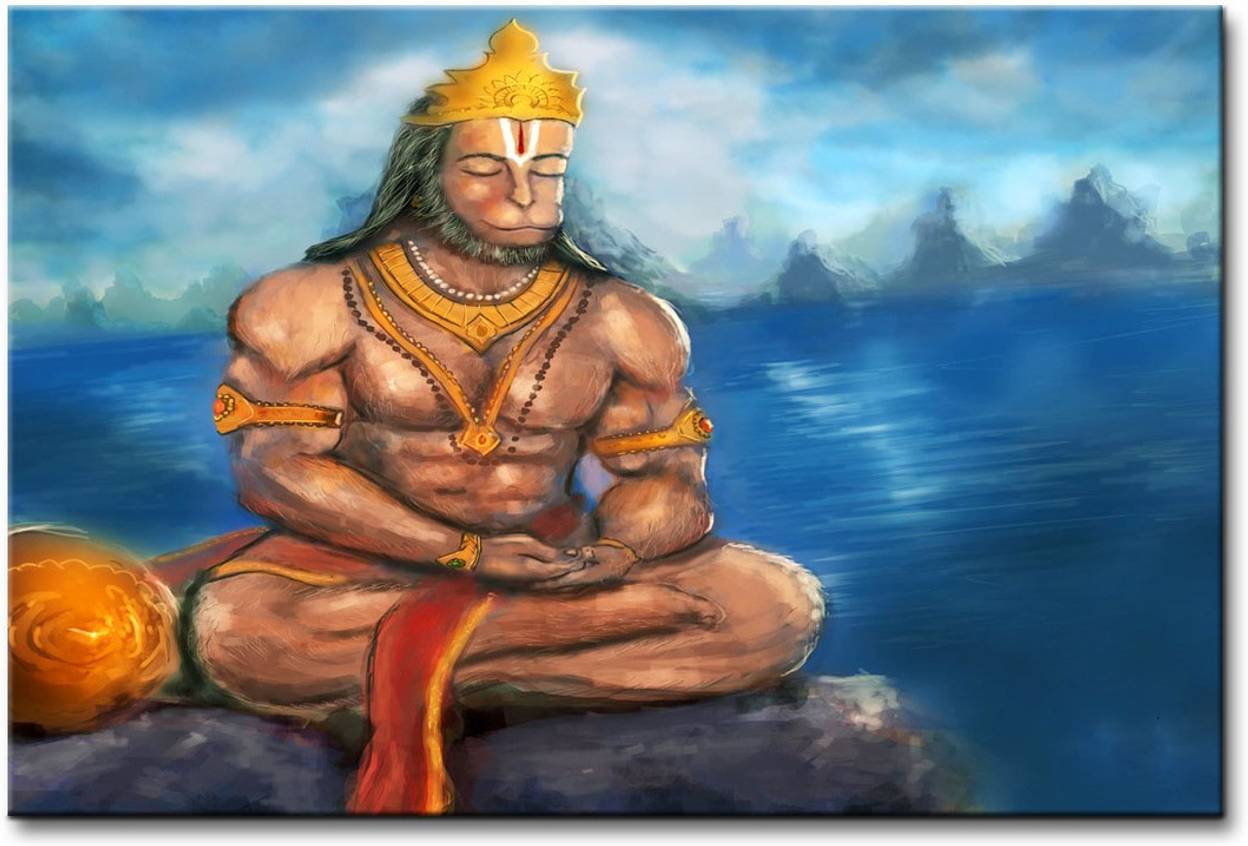 Pintura Canvas Painting With Uv Print Of Hanuman Painting With