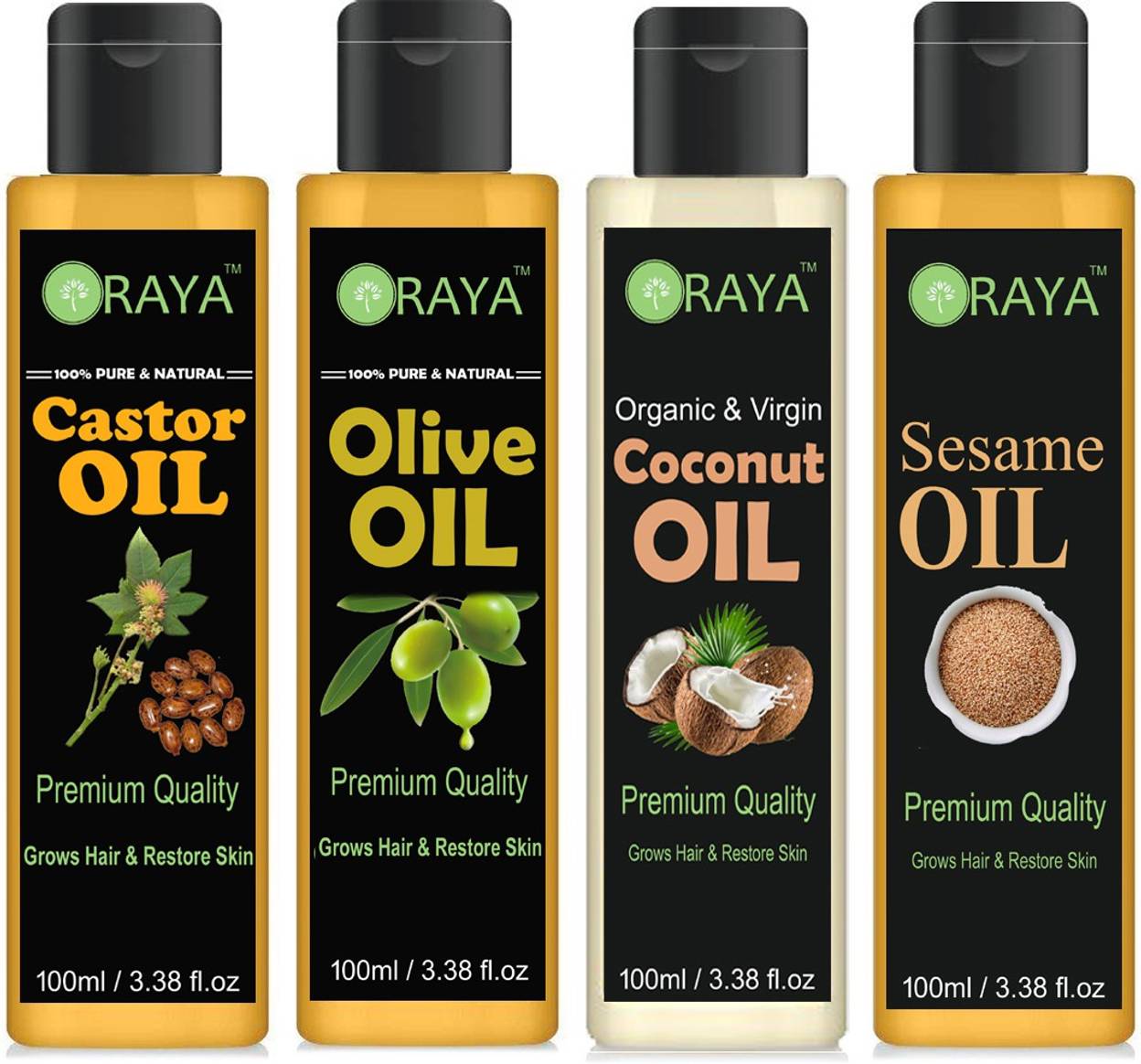 Oraya 100 Pure Natural Castor Oil Virgin Olive Oil And Sesame