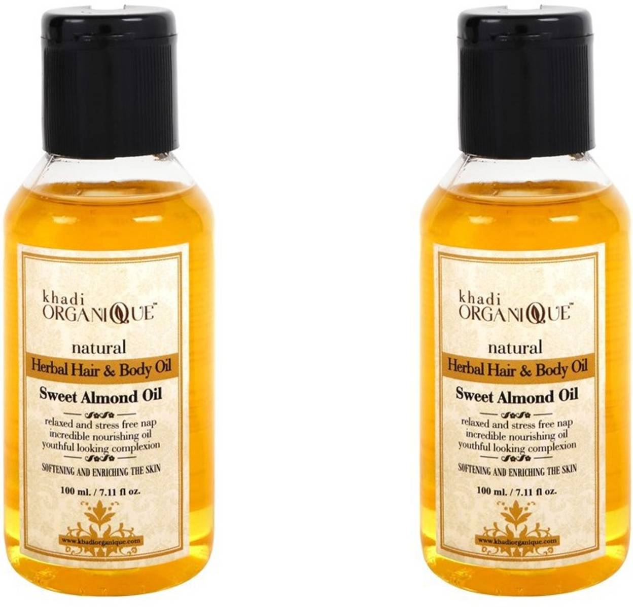 Khadi Organique Herbal Natural Hair Body Sweet Almond Oil Pack