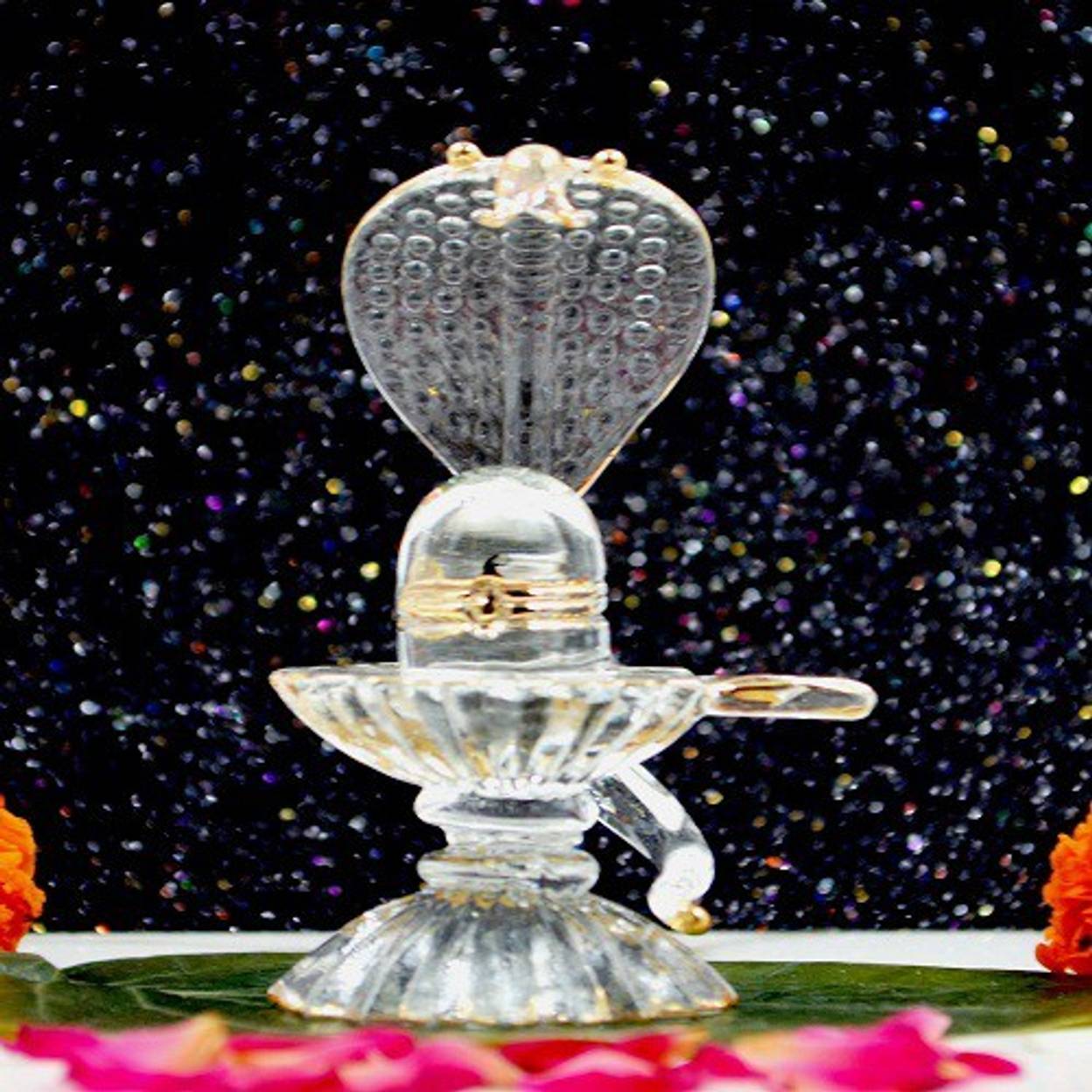 Craftfry Craftfry Shivling With Sheshnag Glass Showpiece In Home