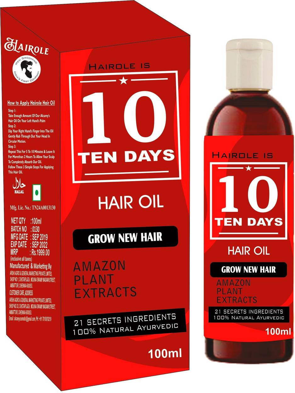 Hairole Ten 10 Days Hair Oil For Men Women Hair Oil 100 Ml