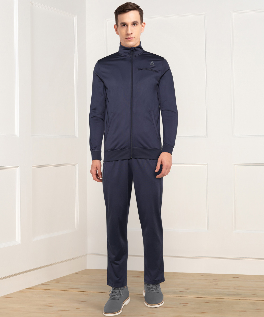 reebok solid men's track suit
