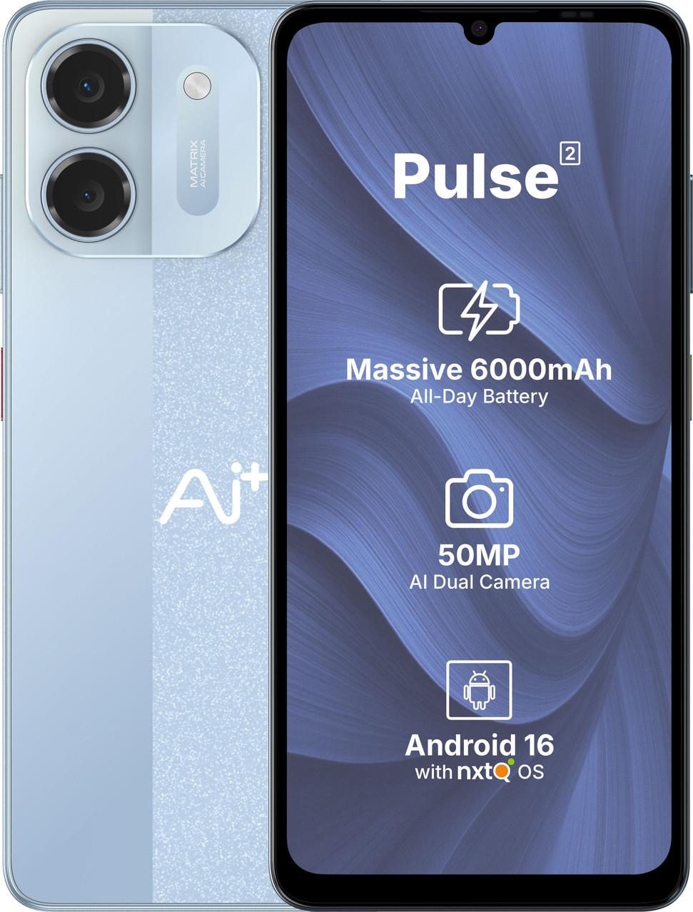 Ai+ Pulse 2 (Blue, 128 GB) (4 GB RAM)
