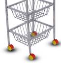 LiMETRO STEEL Stainless Steel Fruit Vegetable 4 Stand Kitchen Trolley (C Handle)