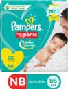Pampers New Baby Dry Up to 5 Kg 86 Diaper Pants New Born Buy 86 Pampers Pant Diapers Flipkart