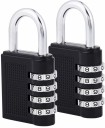Gym Locker Gate Zeayebsr 2 Pack-Combination Lock,4 Digit Combination Padlock with Metal and Plated Steel Material for School Bike Lock Hasp and Storage Black 