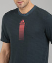 ADIDAS Printed Men Round Neck Blue T 