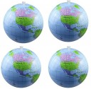 16 Blow up World Globe Beach Ball Globe for Party PVC Material ROMIRUS 4 Pack Inflatable Political Blue Globe 