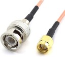 SUPERBAT SMA to BNC Cable Pigtail，SMA Male 90-Degree to BNC Male Adapter Right Angle Using RG316 Jumper RF Coaxial Cable 20Inch 2Pcs 
