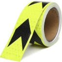 Reliancer Waterproof Reflective Safety Tape Roll 2X150 Yellow Black Striped Floor Marking Tape Hazard Caution Warning Tape Auto Truck Self-adhesive Safety Sticker Strips for Wall Factory Trailer 