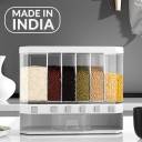 Flipkart SmartBuy 4 in 1 Easy Flow Cereal Dispenser for Kitchen Round Shape  Glass Grain StorageBox - 10000 ml Plastic Grocery Container