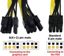 Male Splitter Power Adapter Cable GPU Power Cable 8 inch 1PCS 6+2 ZkeeShop 8 Pin Female to Dual 8Pin 